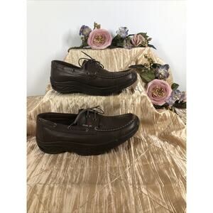 Chung Shi Man's Comfort Stafild Moccasins Size 10.5 Brown Lace Up